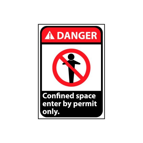 Danger Sign 14x10 Aluminum - Confined Space
